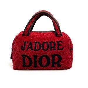 J'ador Dior Red Terrycloth Handbag